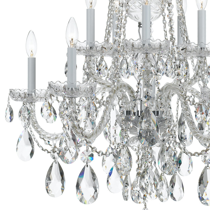 Traditional Crystal 10 Light 32" Chandelier in Polished Chrome