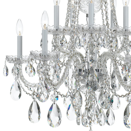 Traditional Crystal 10 Light 32" Chandelier in Polished Chrome