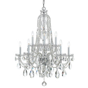 Traditional Crystal 10 Light 32" Chandelier in Polished Chrome
