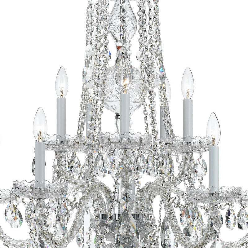 Traditional Crystal 10 Light 32" Chandelier in Polished Chrome