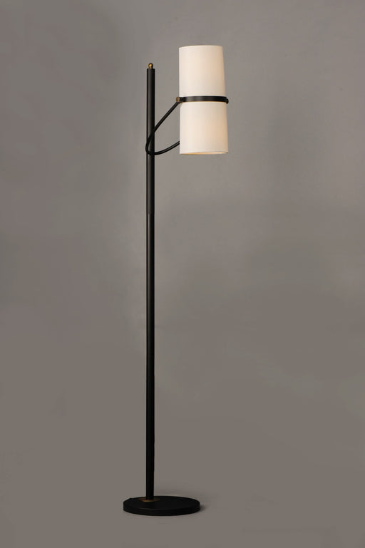 Oscar 2 Light Floor Lamp in Bronze / Antique Brass