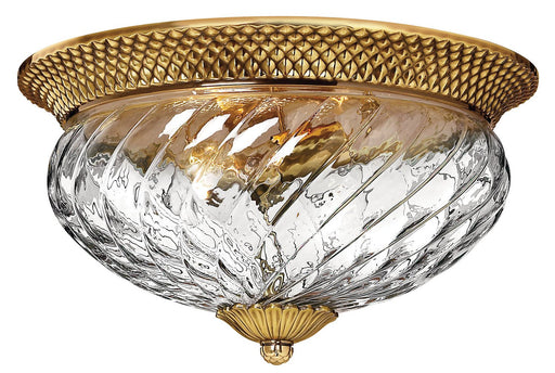 Plantation Medium 3-Light Flush Mount in Burnished Brass