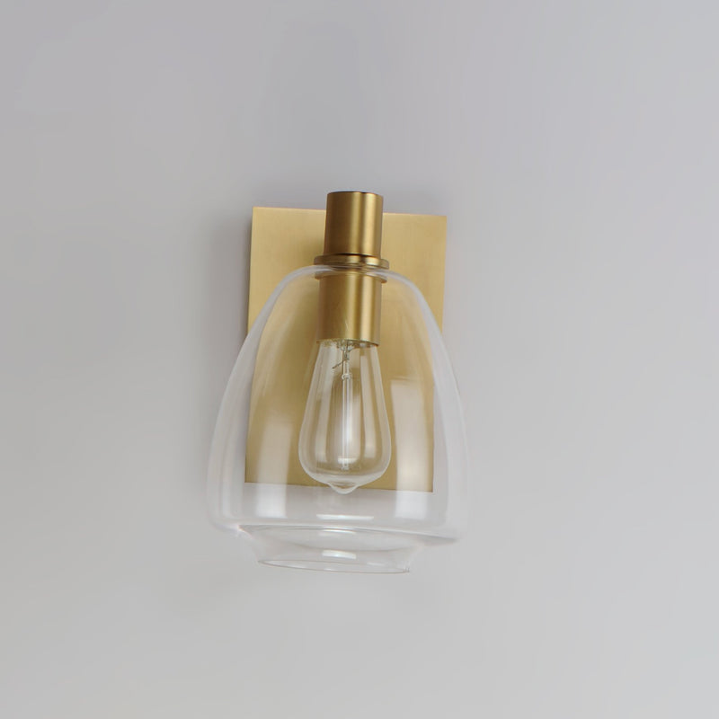 Babylon 1 Light Wall Sconce in Satin Brass