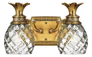 Plantation 2-Light Bath Vanity Light in Burnished Brass