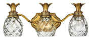 Plantation 3-Light Bath Vanity Light in Burnished Brass