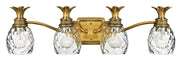 Plantation 4-Light Bath Vanity Light in Burnished Brass
