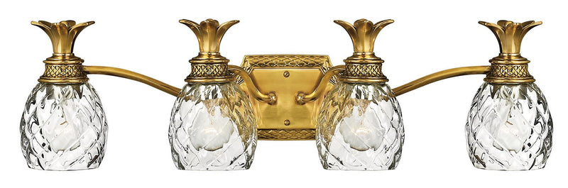 Plantation 4-Light Bath Vanity Light in Burnished Brass