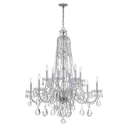 Traditional Crystal 12 Light 37.5" Chandelier in Polished Chrome