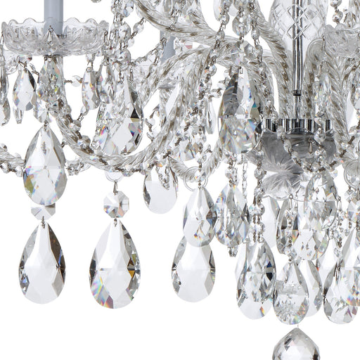 Traditional Crystal 12 Light 37.5" Chandelier in Polished Chrome