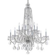 Traditional Crystal 12 Light 37.5" Chandelier in Polished Chrome