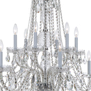 Traditional Crystal 12 Light 37.5" Chandelier in Polished Chrome