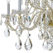 Traditional Crystal 12 Light 37.5" Chandelier in Polished Brass
