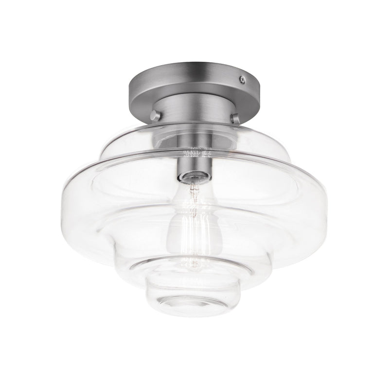 Harbor 1 Light Semi-Flush Mount in Satin Nickel