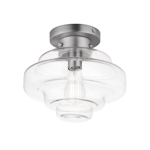 Harbor 1 Light Semi-Flush Mount in Satin Nickel