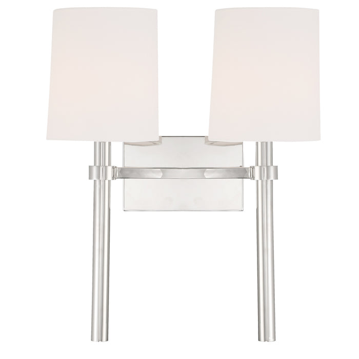 Bromley Two Light Wall Mount in Polished Nickel