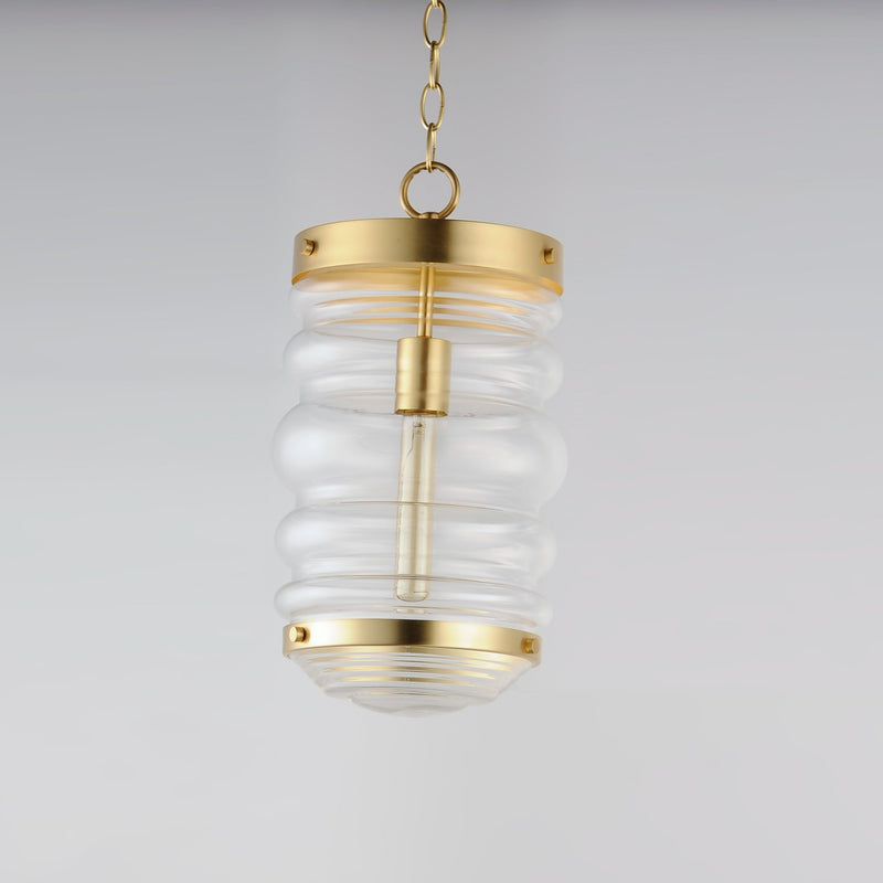 Newport 1 Light Pendant in Satin Brass