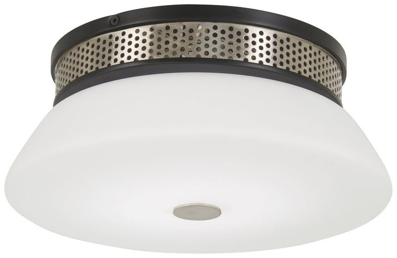 Tauten 12" LED Flush Mount in Brushed Nickel and Coal Highlights
