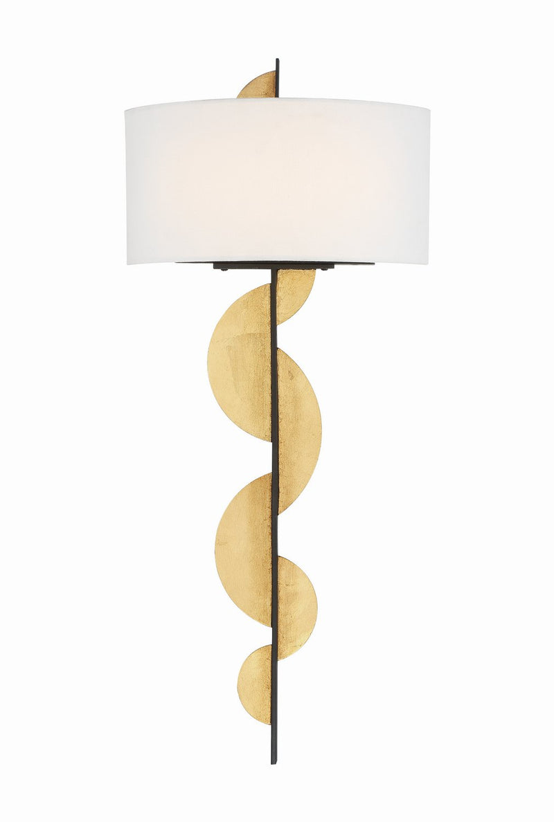 Navia 2-Light LED Wall Sconce in Sand Coal with Ardent Gold Leaf