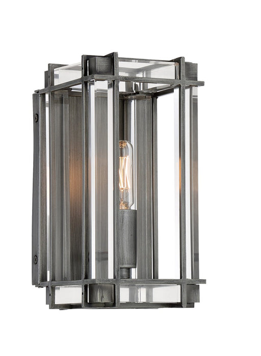 Langen Square Bath Sconce in Antique Nickel w/Clear Acrylic