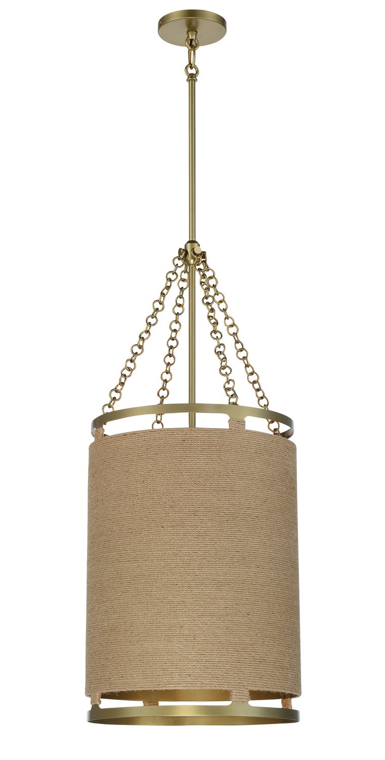 Windward Passage 4-Light Pendant in Soft Brass