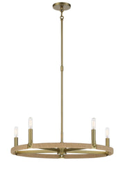Windward Passage 5-Light Chandelier in Soft Brass