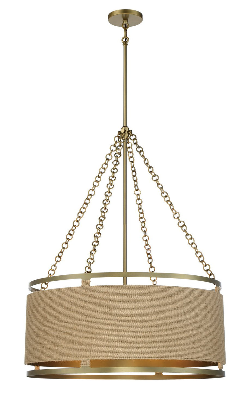 Windward Passage 6-Light Pendant in Soft Brass