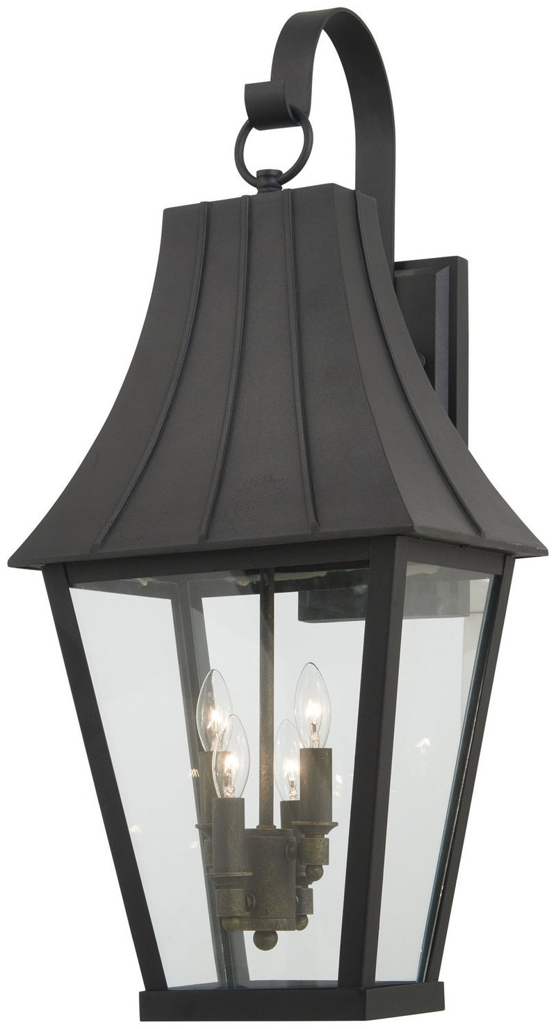 Chateau Grande 4-Light Outdoor Wall Lantern in Sand Coal w/Gold