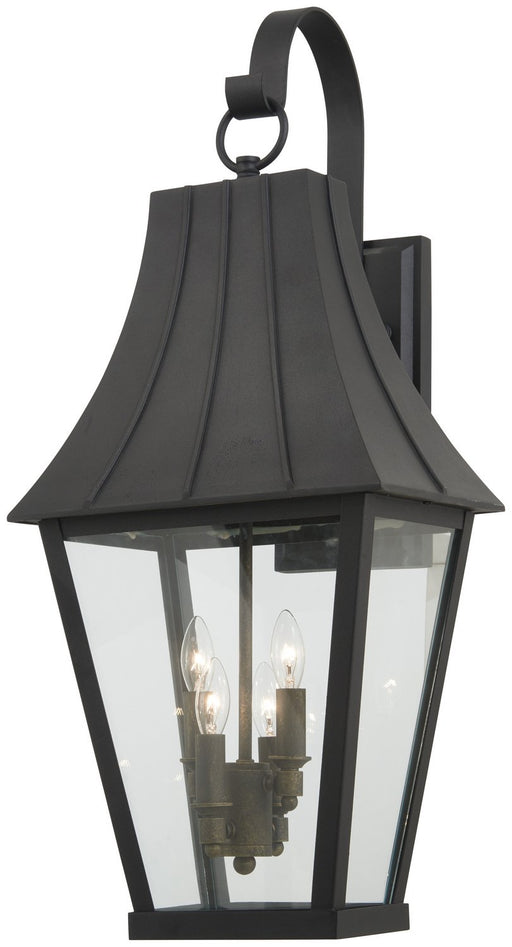 Chateau Grande 4-Light Outdoor Wall Lantern in Sand Coal w/Gold