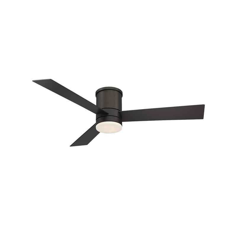 Axis 52" Outdoor Flush Mount Ceiling Fan with Light in Matte Black