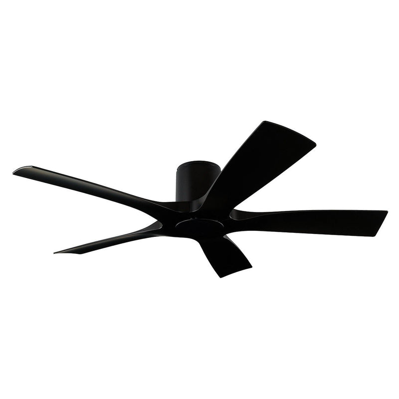 Aviator 5 54" Outdoor Flush Mount Ceiling Fan in Matte Black