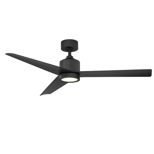 Lotus 54" Outdoor Ceiling Fan with Light in Matte Black