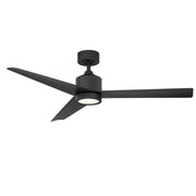 Lotus 54" Outdoor Ceiling Fan with Light in Matte Black
