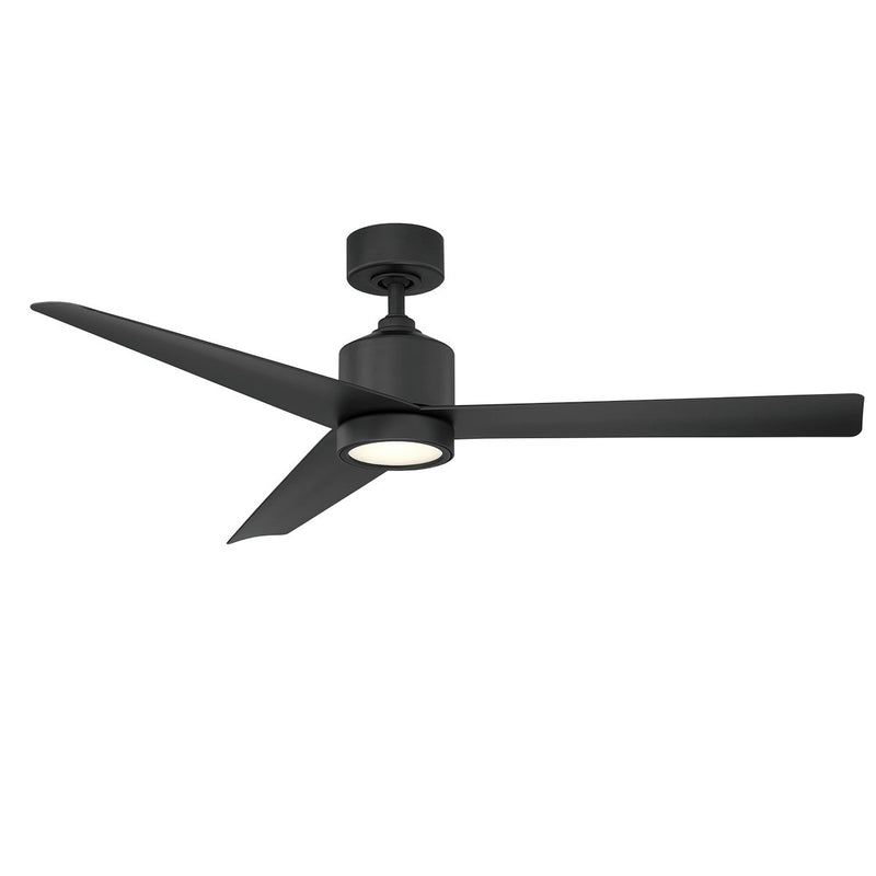 Lotus 54" Outdoor Ceiling Fan with Light in Matte Black
