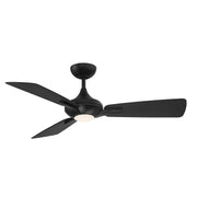 Mykonos 52" Outdoor Ceiling Fan with Light in Matte Black