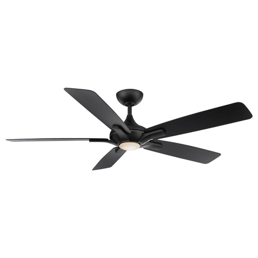 Mykonos 5 60" Outdoor Ceiling Fan with Light in Matte Black