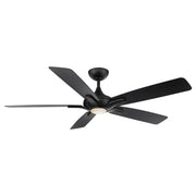 Mykonos 5 60" Outdoor Ceiling Fan with Light in Matte Black