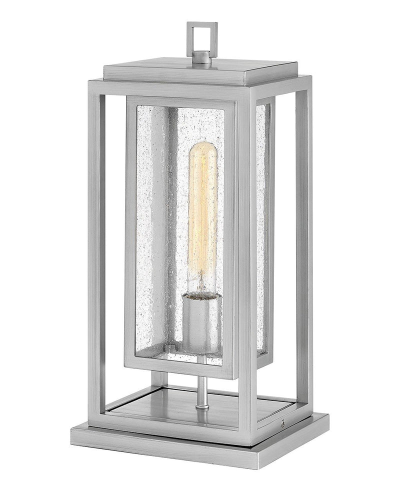 Republic Medium Outdoor Pier Mount Light in Satin Nickel