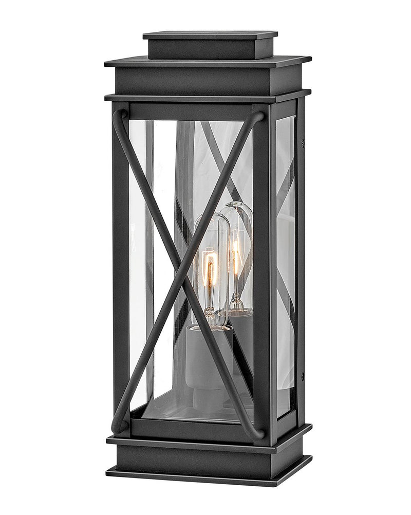 Montecito Small Outdoor Wall Lantern in Museum Black