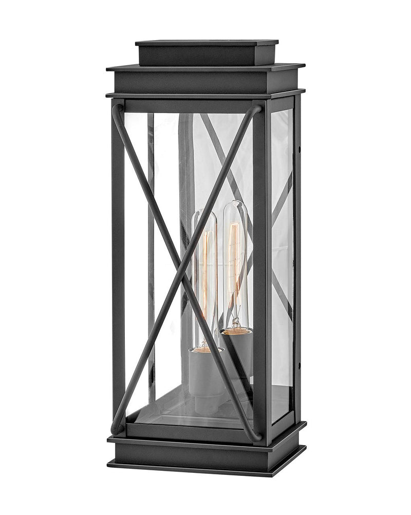 Montecito Medium Outdoor Wall Lantern in Museum Black