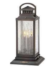 Revere 3-Light Outdoor Pier Mount Light in Blackened Brass