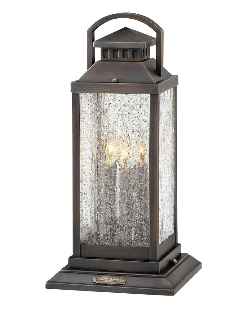 Revere 3-Light Outdoor Pier Mount Light in Blackened Brass