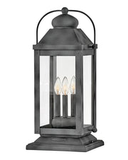Anchorage 3-Light Outdoor Pier Mount Light in Aged Zinc