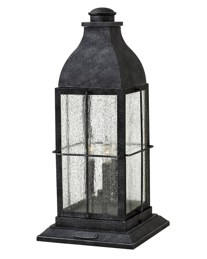 Bingham 3-Light Outdoor Pier Mount Light in Greystone