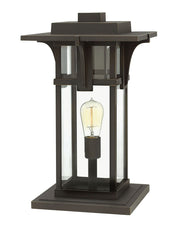 Manhattan Outdoor Pier Mount Light with Clear Beveled Glass in Oil Rubbed Bronze