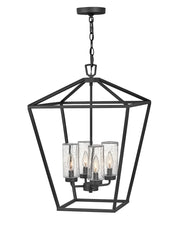 Alford Place 4-Light Outdoor Chandelier in Museum Black
