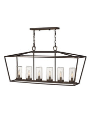 Alford Place 6-Light Linear Outdoor Chandelier in Oil Rubbed Bronze