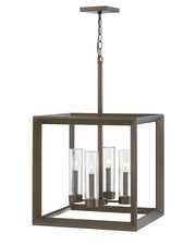Rhodes 4-Light Outdoor Hanging Lantern in Warm Bronze