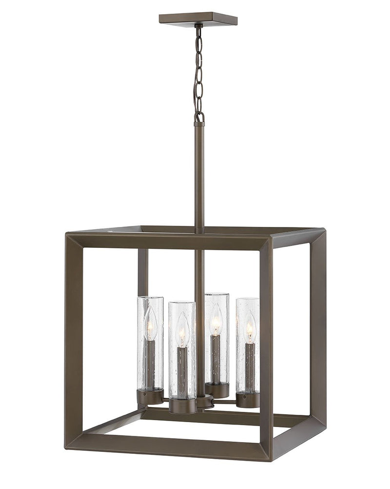 Rhodes 4-Light Outdoor Hanging Lantern in Warm Bronze