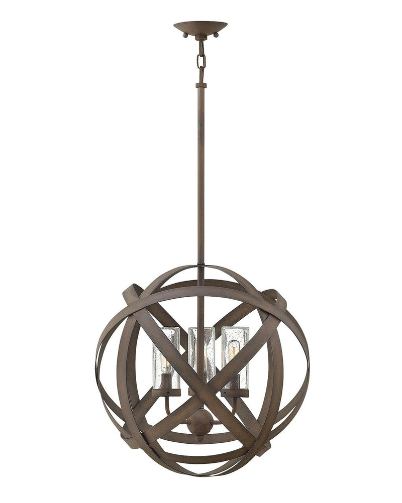Carson 3-Light Outdoor Pendant in Vintage Iron
