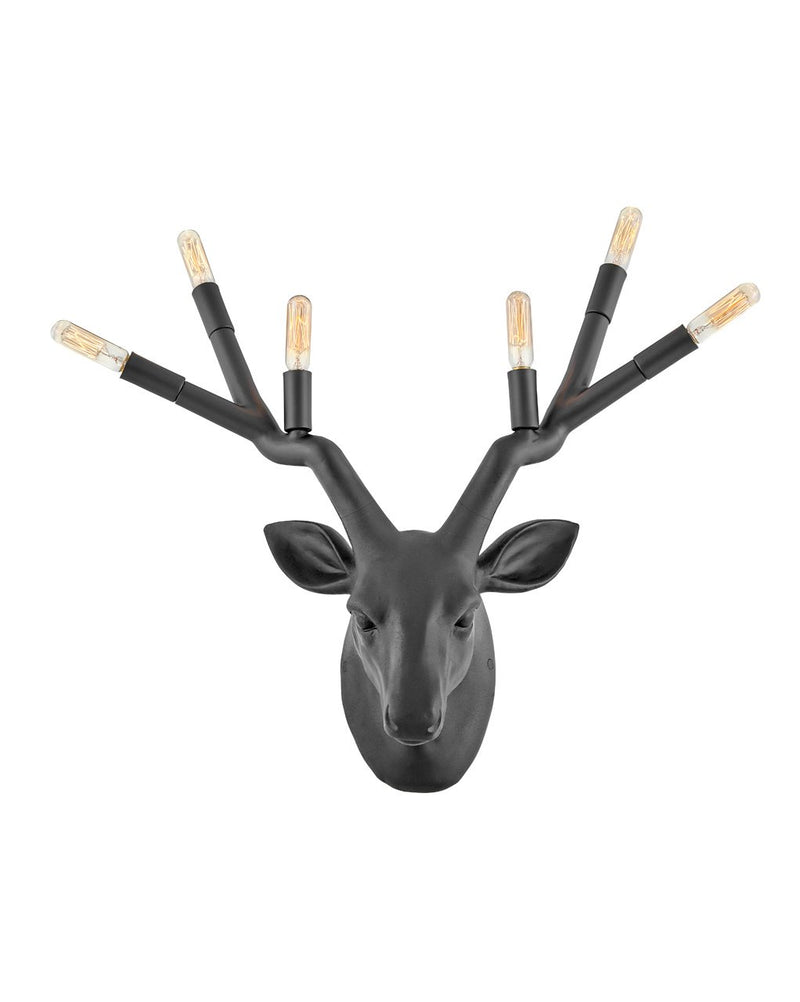 Stag 6-Light Wall Sconce in Black